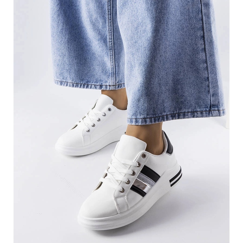 Black and white platform sneakers from Sacaton 1