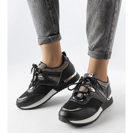 Black sneakers with gold elements from Bedord 1