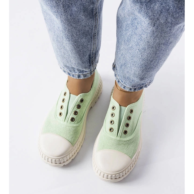 Walton green elasticated sneakers 1