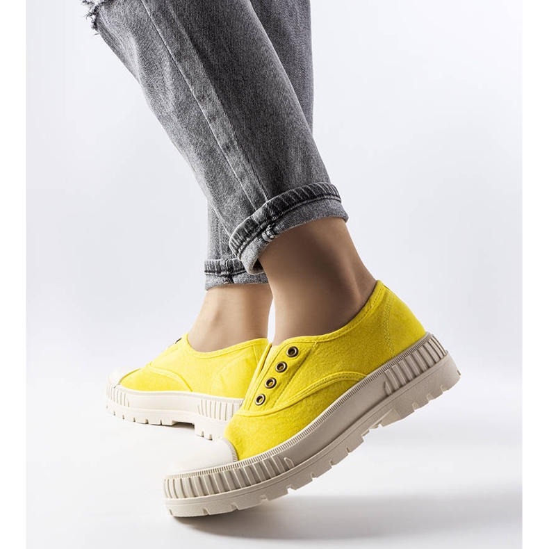 Yellow Walton elasticated sneakers 1