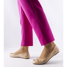 Lakewood beige lacquered ballerinas 1