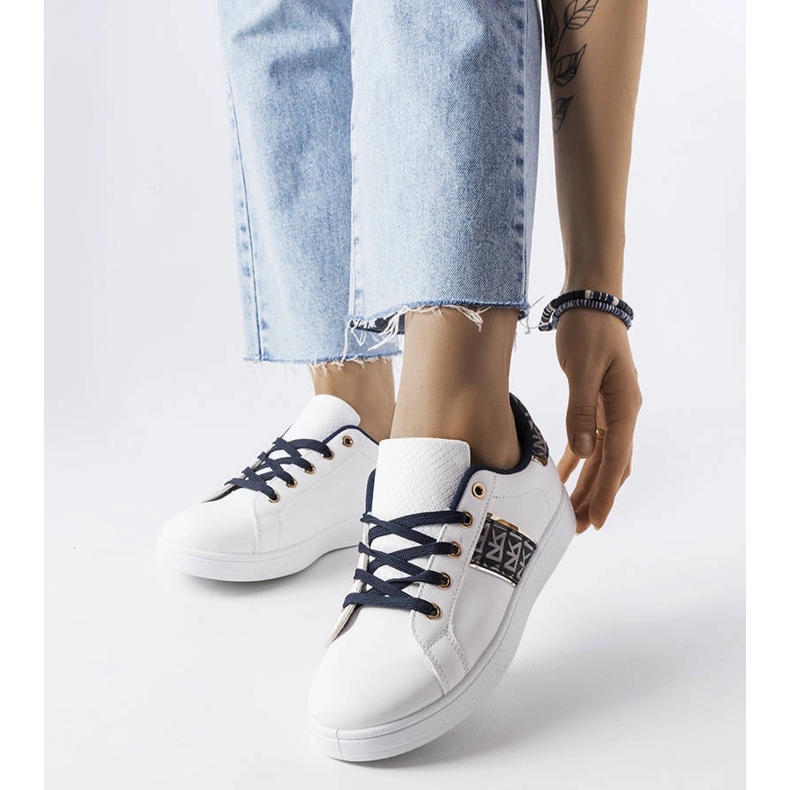 Inna White sneakers with a decorated upper from Sauriol 1