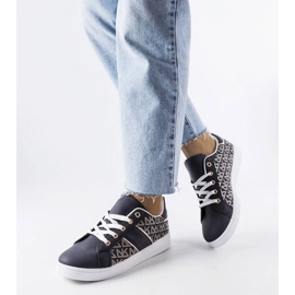 Inna Navy blue sneakers decorated with the Bolduc monogram 1