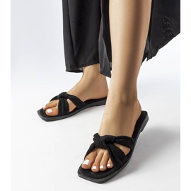 Inna Pride black slippers made of eco-suede 1