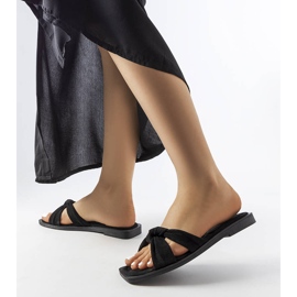 Inna Pride black slippers made of eco-suede 2