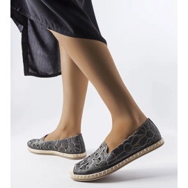 Gray openwork espadrilles from Lamarre grey 1