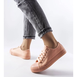 Pink fabric sneakers from Esmeraude 1