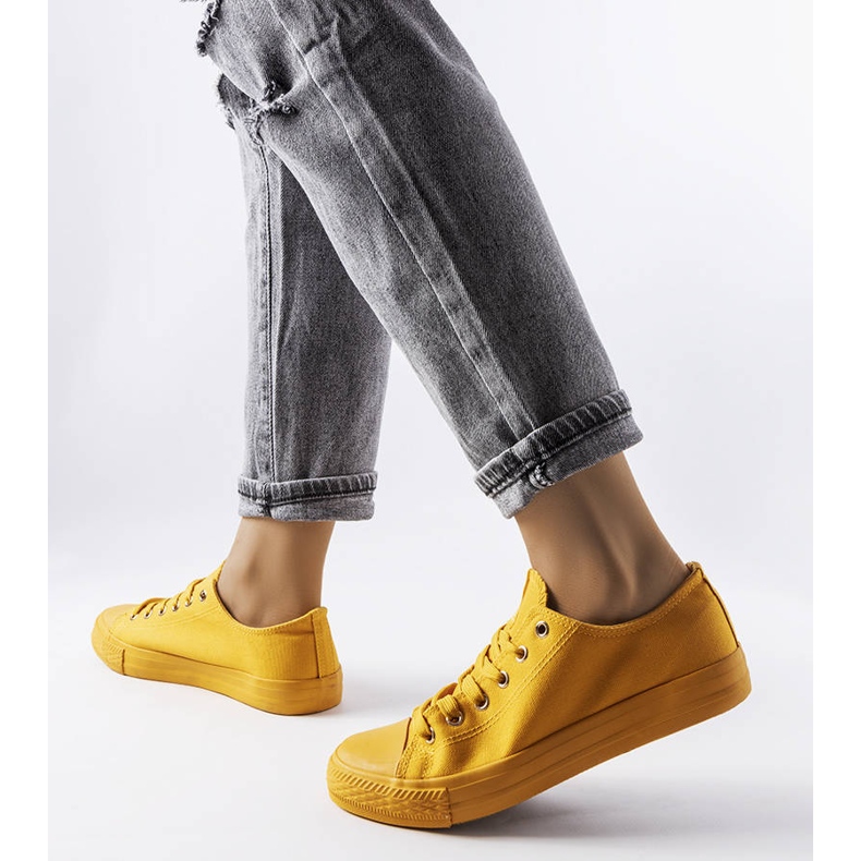 Yellow textile sneakers from Esmeraude 1