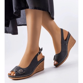 Black wedge sandals from Sheridan 1