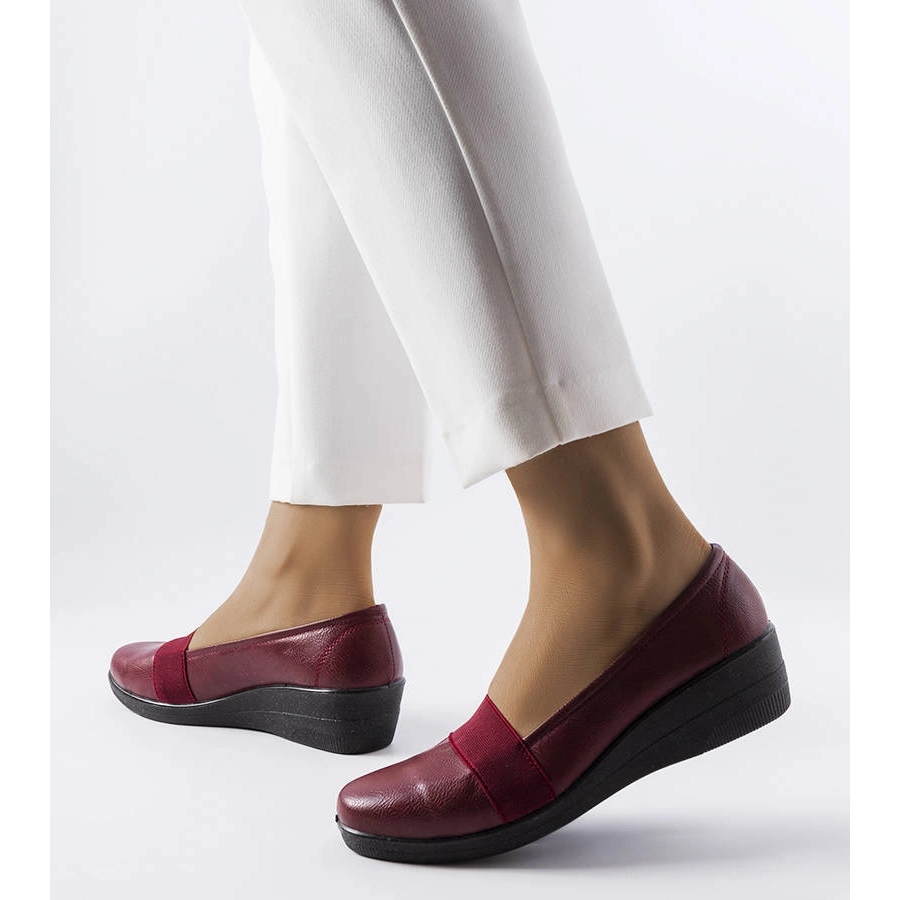 Burgundy wedge shoes hotsell