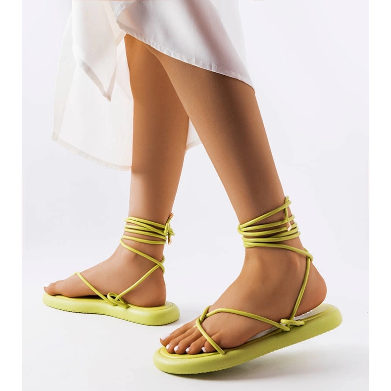 Green lace-up sandals from Laurence 1 Green lace-up sandals from Laurence 1