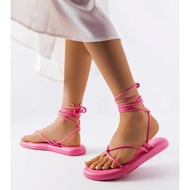 Pink lace-up sandals from Laurence 1 Pink lace-up sandals from Laurence 1