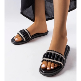 Black flip-flops with Anapor rhinestones 1 Black flip-flops with Anapor rhinestones 1