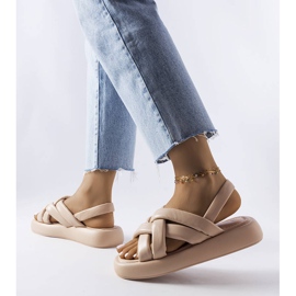Beige platform slides from Primeau 1