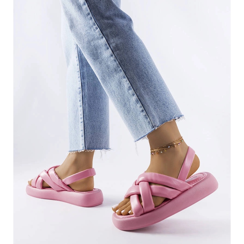 Pink platform sliders from Primeau 1