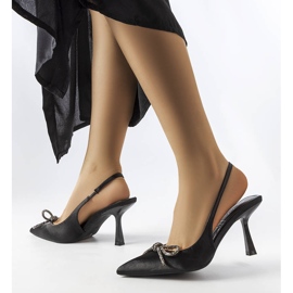 Black heels with a Wildrose bow 2