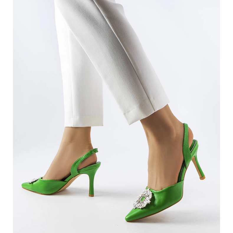 Moïse green rhinestone pumps 1 Moïse green rhinestone pumps 1