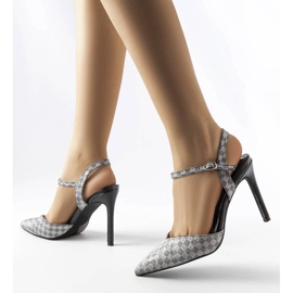 Gallia black shiny checkerboard heels 1 Gallia black shiny checkerboard heels 1