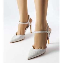 Gallia silver shiny heels 1