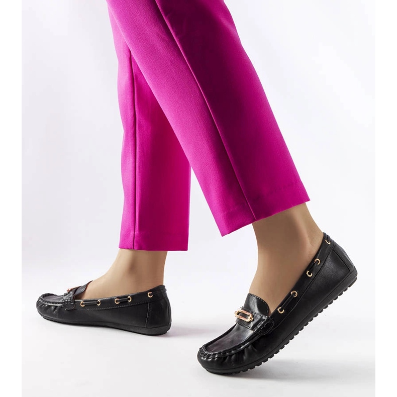 Black loafers decorated with the Seattle appliqué 1 Black loafers decorated with the Seattle appliqué 1