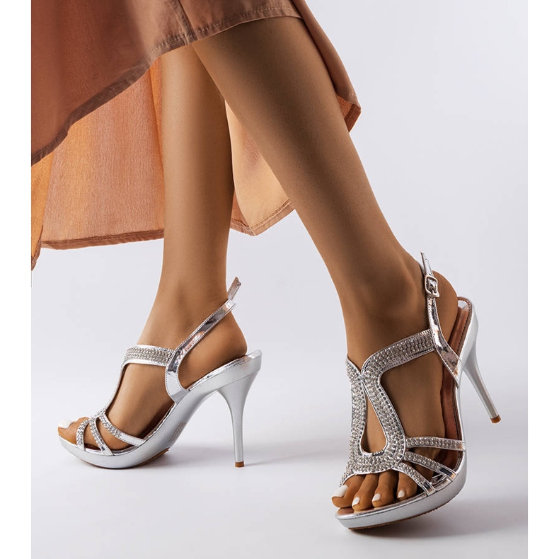 Inna Silver sandals on a pin with cubic zirconias from Rafe 1