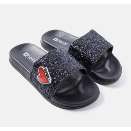 Children's black glitter slippers from Boncoeur 1 Children's black glitter slippers from Boncoeur 1