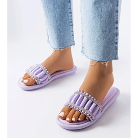 Purple sandals with cubic zirconias from Anapor violet 1