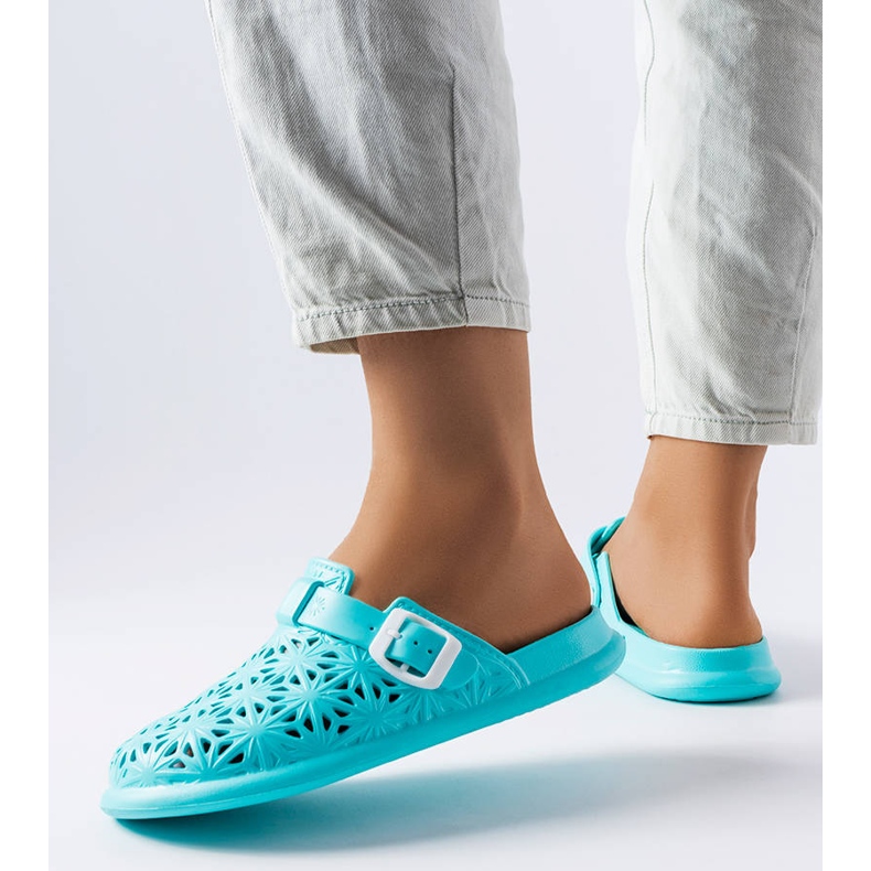 Blue openwork rubber slides from Peverell 1