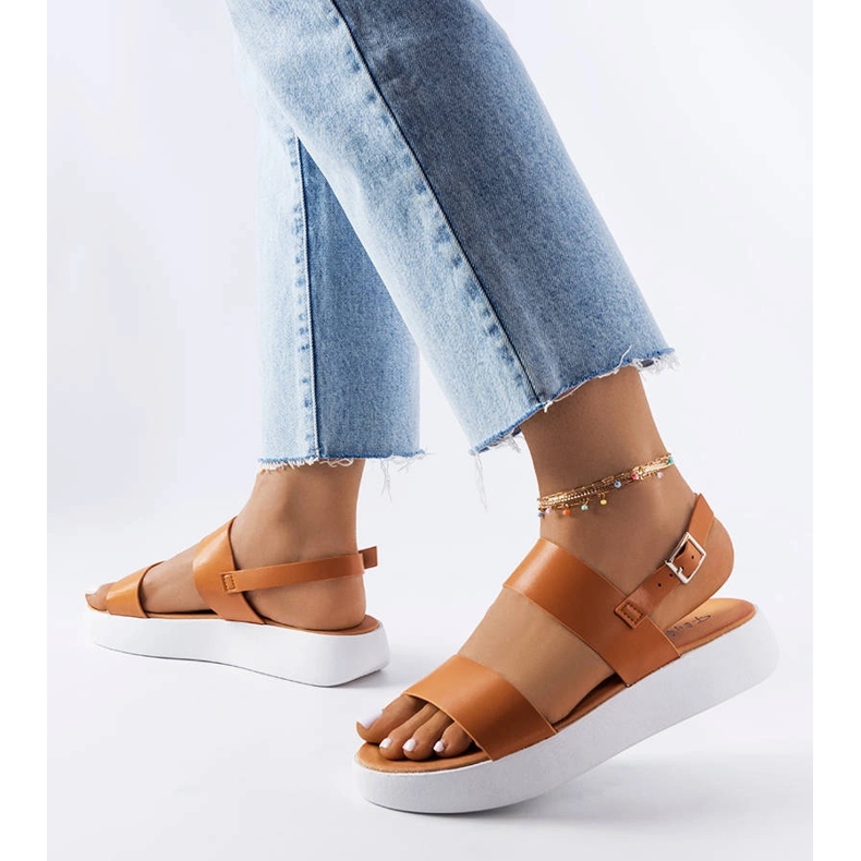 Brown platform sandals from Isaac 1