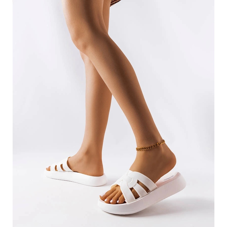 Coudert white rubber slippers 1