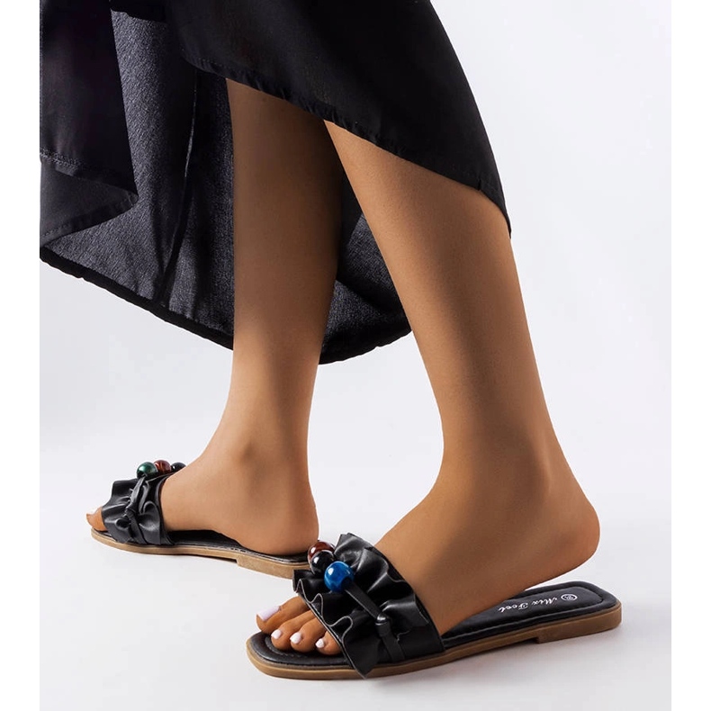 Black ruffled slides from Fortier 2