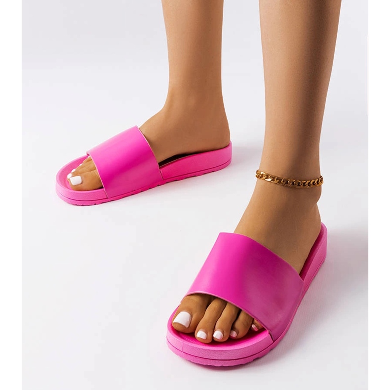 Pink rubber slides from Sabourin 1