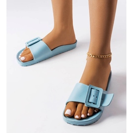 Blue rubber sliders with a buckle from Nelm 1