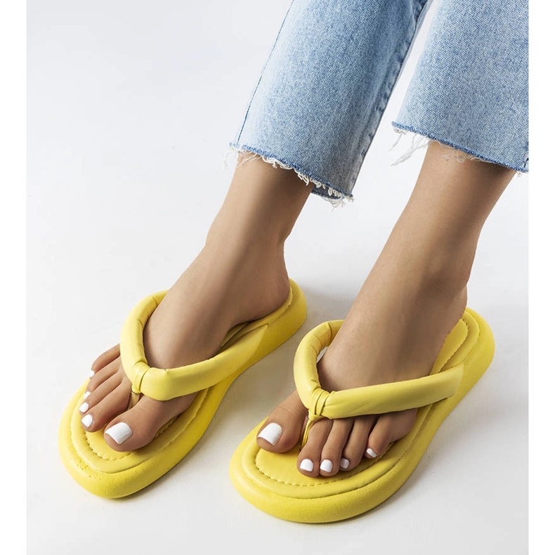 Smithfield yellow chunky flip-flops 1