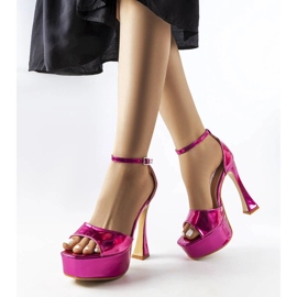 Pink patent high heeled sandals from Illinois 1