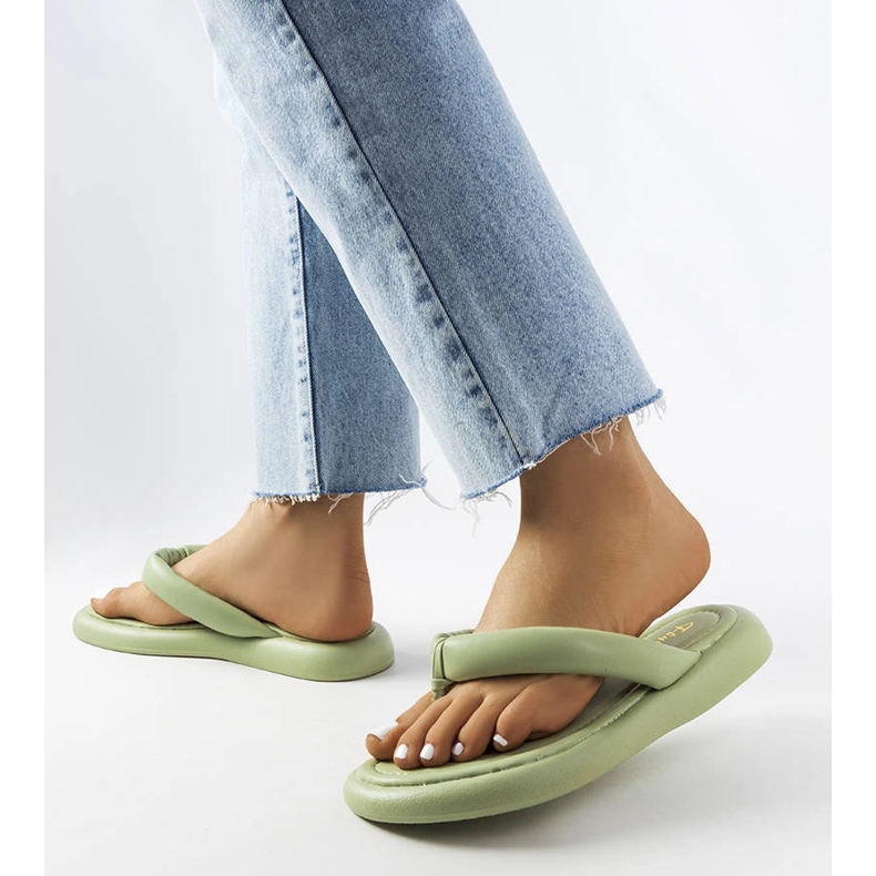 Smithfield green chunky flip-flops 2