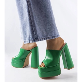 Green high heel slides from Mertzon 1
