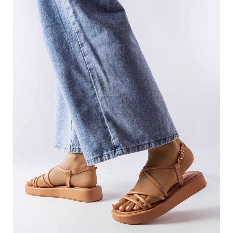 Brown platform sandals from Brunelle 1