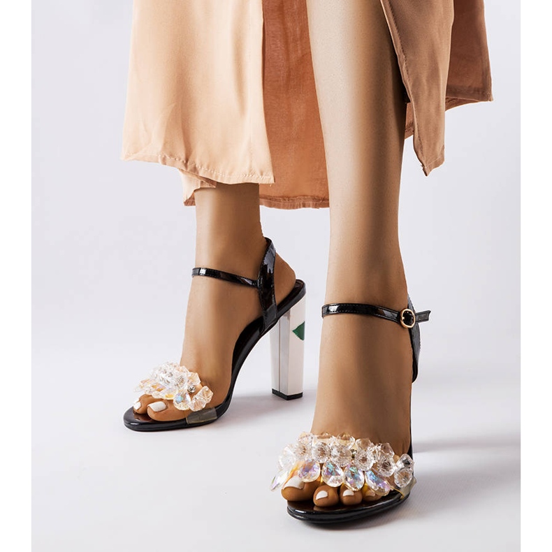 Inna Black sandals with crystals from Junction 1