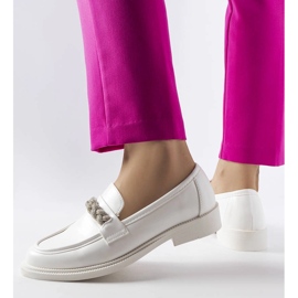 White loafers decorated with Montreal rhinestones 1