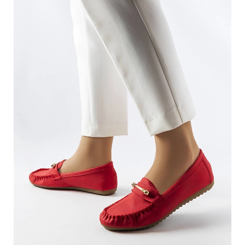 Red loafers with a matte finish from Sorel 1