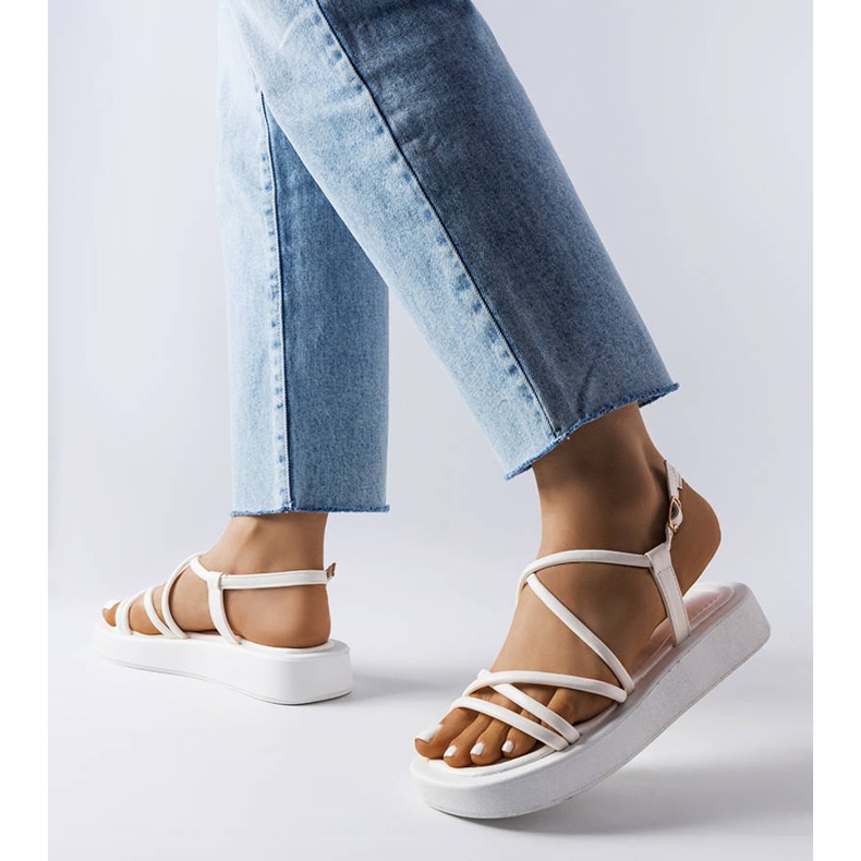 White platform sandals from Brunelle 1