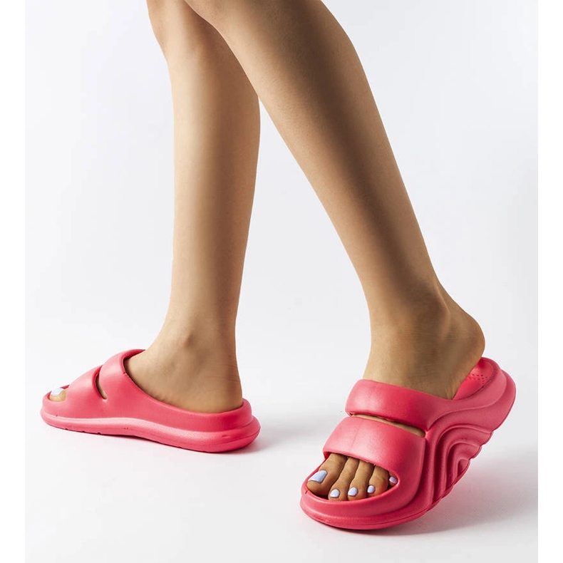 Dark pink rubber slides from Geneve 2