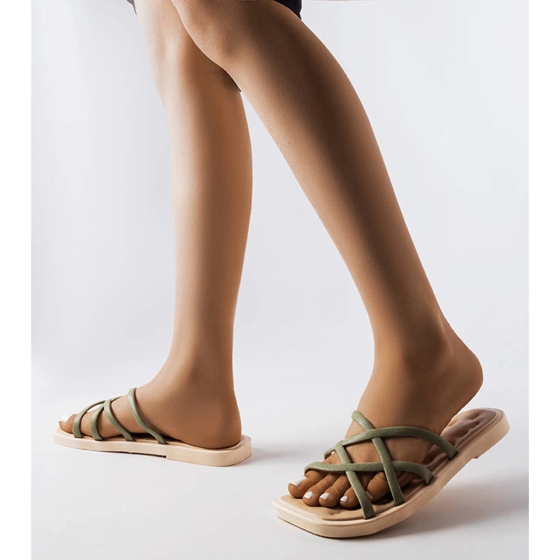 Pearlman green rubber slides 1