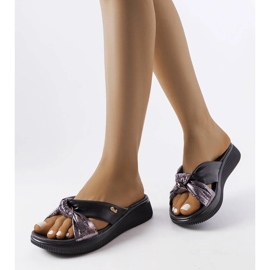 Black wedge sandals from Luce 1