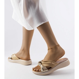 Beige and gold wedge sandals from Luce 2