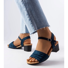 Navy blue low heel sandals from Broom 1