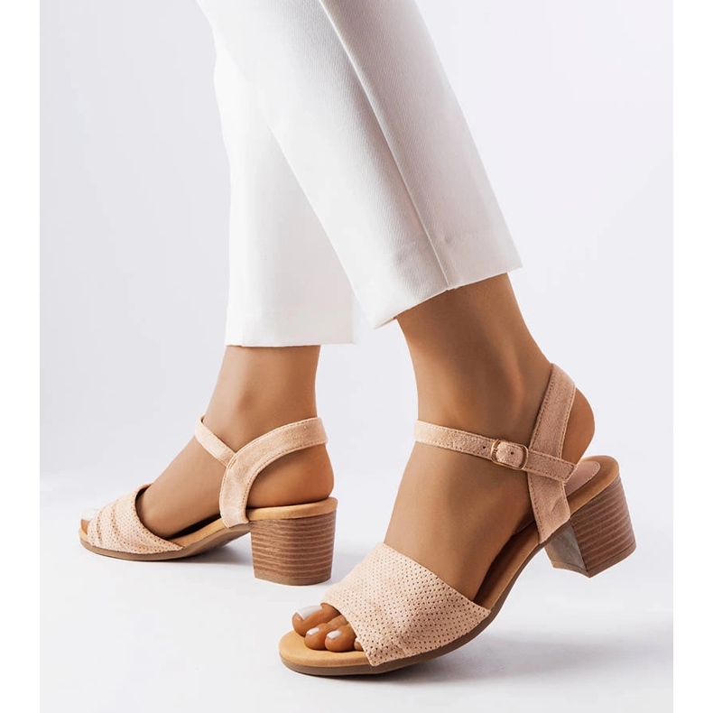 Beige low heel sandals from Broom 1