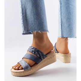 Blue wedge sandals from Boston 1