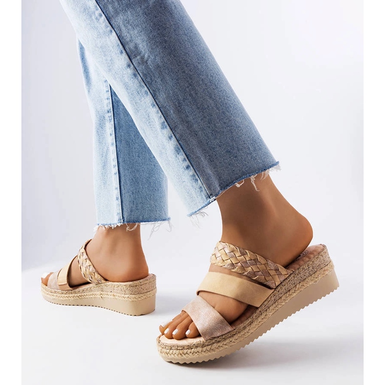 Beige wedge sandals from Boston 1